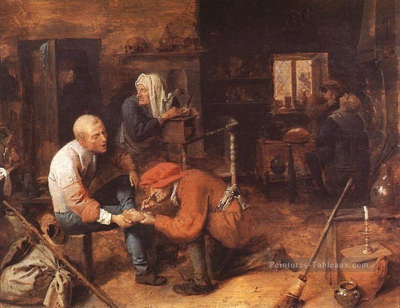 opération à pied vie rurale baroque Adriaen Brouwer Peintures à l'huile